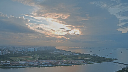 view of the singapore city from the air