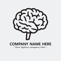 Brain illustration black and white for logo company vector image
