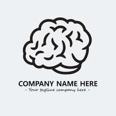Brain illustration black and white for logo company vector image
