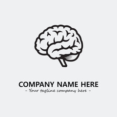 Brain illustration black and white for logo company vector image
