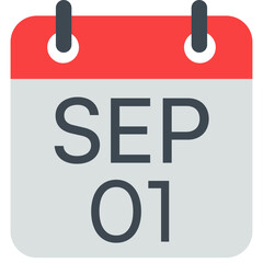 1 September Vector Calendar Icon. Isolated Vector Calendar. 
