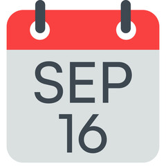 16 September Vector Calendar Icon. Isolated Vector Calendar. 