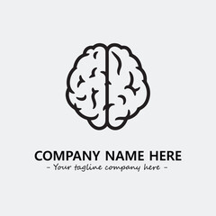 Brain illustration black and white for logo company vector image
