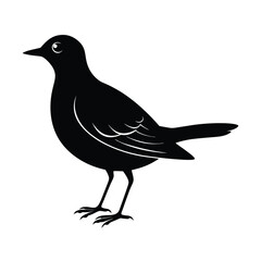 Lark Silhouette Vector Art Design and Black and White Lark Bird Vector Illustration