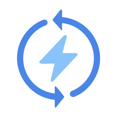 Circular Arrow with Energy Bolt Icon Design