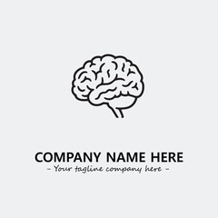 Brain illustration black and white for logo company vector image
