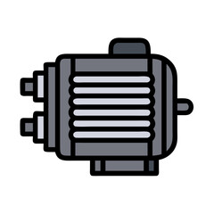 Electric Motor with Side Mounts Icon Design