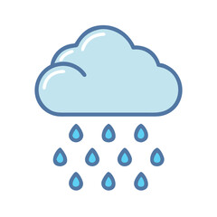 Rain Cloud with Falling Droplets Icon Design