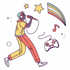 Fototapeta premium Vector illustrations of a streamer