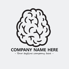 Brain illustration black and white for logo company vector image
