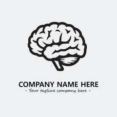 Brain illustration black and white for logo company vector image
