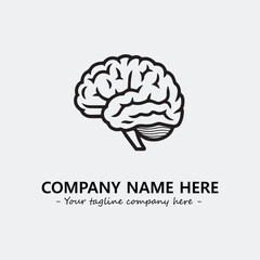 Brain illustration black and white for logo company vector image

