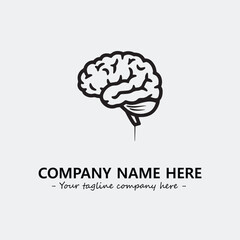 Brain illustration black and white for logo company vector image
