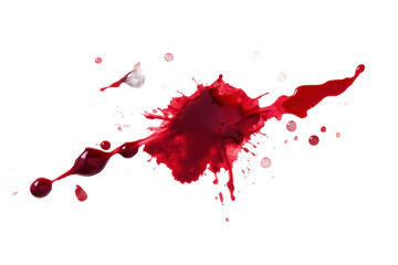 Stock photo of red blood splatter isolated on black background for graphic design use