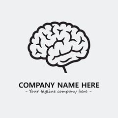 Brain illustration black and white for logo company vector image
