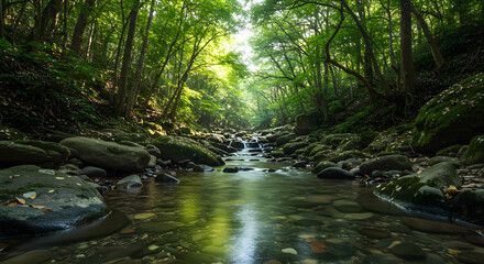 Obraz premium A tranquil forest scene