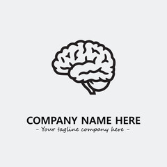 Brain illustration black and white for logo company vector image
