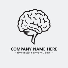 Brain illustration black and white for logo company vector image
