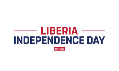 Liberia Independence Day on a white background, Vector design of Independence Day of Liberia, Typographic Design of Liberia National Day, Flag typography of Liberia