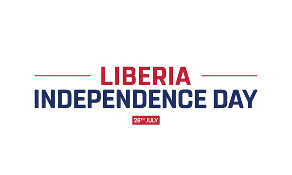 Liberia Independence Day on a white background, Vector design of Independence Day of Liberia, Typographic Design of Liberia National Day, Flag typography of Liberia