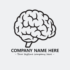 Brain illustration black and white for logo company vector image
