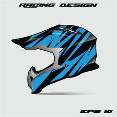 Vibrant Racing Helmet Design Featuring Bold Blue Stripes Against a Minimalist Background