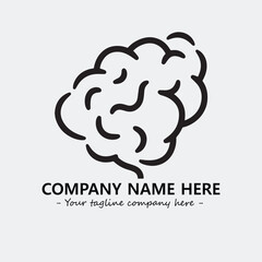 Brain illustration black and white for logo company vector image
