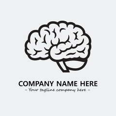 Brain illustration black and white for logo company vector image
