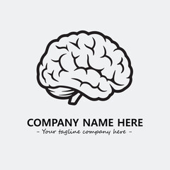 Brain illustration black and white for logo company vector image
