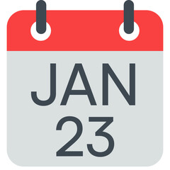 23 January Calendar Icon, Isolated Vector Calendar Icon.