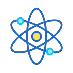 Atomic Symbol with Electron Orbits Icon Design