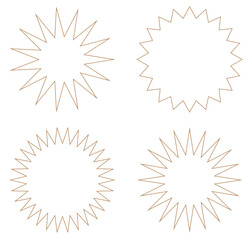 This is a glitter-shaped label illustration.