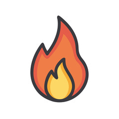 Flame Symbol Representing Combustion Energy Icon Design