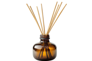 Reed diffuser amber bottle aromatherapy fragrance home scent essential oils sticks