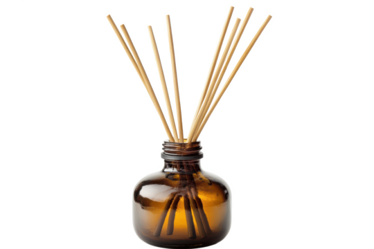 Reed diffuser amber bottle aromatherapy fragrance home scent essential oils sticks