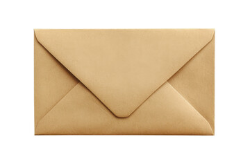 Isolated brown kraft paper envelope for mailing letters and sending invitations