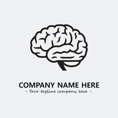 Brain illustration black and white for logo company vector image
