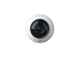High-resolution security camera cutout background office equipment modern workspace top view surveillance concept