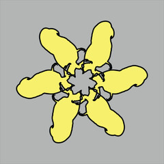 Abstract and fauna ceramic motif design with colorful colors on a gray background