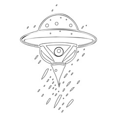 Outline of extraterrestrial spaceship for coloring
