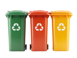 Recycling process action office environment cutout background eco-friendly equipment urban setting