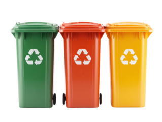 Recycling process action office environment cutout background eco-friendly equipment urban setting