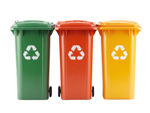 Recycling process action office environment cutout background eco-friendly equipment urban setting