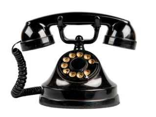 Vintage telephone cutout background for office equipment professional workspace isolated view retro concept