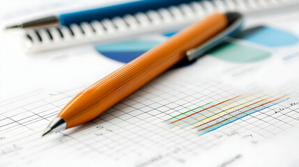 Orange Pen On Business Documents