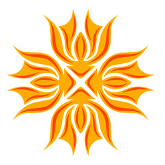 Vibrant orange floral design with intricate patterns on a white background, ideal for creative projects