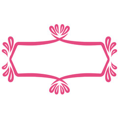 Decorative pink frame with floral elements, suitable for invitations or announcements