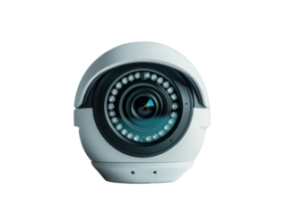 Surveillance camera equipment modern office workspace cutout background professional environment detailed perspective