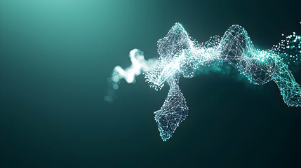Abstract Teal And White Glowing Dot Design