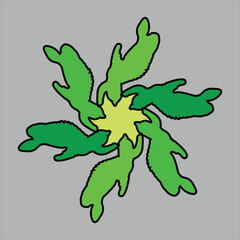 Abstract and fauna ceramic motif design with colorful colors on a gray background